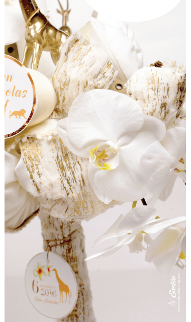 Lumanare de botez gold jungle si orhidee alba, 65x4 cm, Gold Jungle 7